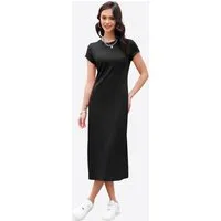 Imily Bela Midikleid Damen Kurzärmeliges T-Shirt Kleid (Packung, 1-tlg., 1per-Pack) Einfarbig