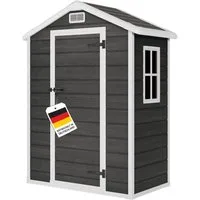 STEELSØN Gerätehaus Novara mit Bodenplatte, wetterfest, Geräteschuppen mit Satteldach, Gartenhaus inkl. Fenster
