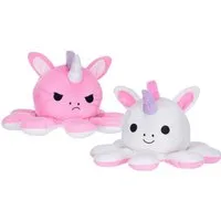 Whitehouse Leisure International Ltd Kuscheltier Octopus Wendbares Einhorn Plüschtier 63 cm 2-in-1 Kuschelfigur Oktopus (Set, 1-St., Geschenk-Set), Großes 2-in-1 Einhorn Plüschtier – fröhliche & wütende Wendeseite