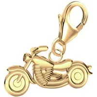 Goldene Hufeisen Charm-Einhänger Motorrad Karabiner Charm Anhänger für Bettelarmband 925 Silber (inkl. Etui), für Gliederarmband oder Halskette