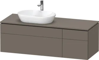 Duravit L-Cube Konsolenwaschtischunterbau wandhängend Flanell Grau Seidenmatt 1420x550x482 mm - LC48 LC4877090900000