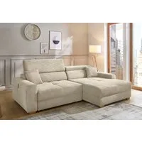 Jockenhöfer Gruppe Ecksofa Slider L-Form, B: 277 cm Couch, 60cm elektrische Sitztiefenverstellung, 140kg Belastbarkeit, USB-Anschluss, Kopfteilverstellung & Zierkissen