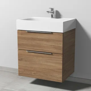 Sanipa 3way Waschtischunterbau zu Kaldewei Silenio Waschtisch mit 2 Auszügen, Eiche-Kansas UM45559