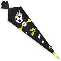 itenga Schultüte itenga DEKO-SET FUSSBALL schwarz gelb mit Bastel SCHULTÜTE 85 cm sechs