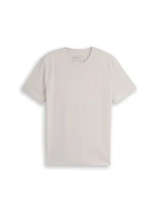 Denim Tom Tailor - Basic Piqué T-Shirt clouds grey - Gr. - S