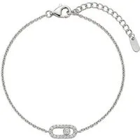 Suzan Gold Silberarmband Link Crystal Armband 925 Sterling Silber – Elegantes Gliederarmband