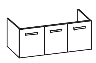 Artiqua 414 Waschtischunterschrank für Subway 2.0 7176D0, 7176D1, 7176D2, 7176D3 Anthrazit Hochglanz 414-WU3T-V75-7015-51