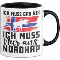 Trendation Tasse Nordkap Tasse Geschenk Ich Muss Gar Nix Ich Muss Nur Ans Nordkap Nor