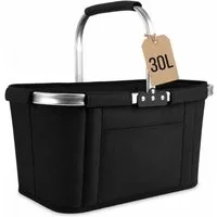 lindahandel Einkaufskorb Klappbarer Einkaufskorb 30L – 600D Oxford, weicher Griff, 30 l, Leichter Faltkorb mit weichem Griff–passt in jede Schublade & ins Auto