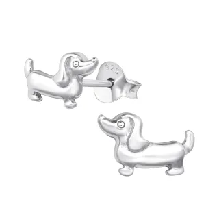 Kurzhaar Dackel Ohrringe aus 925 Silber