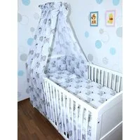 Primawela Babybettwäsche Baby Bettset- 6 teiliges Set mit Vollstoff Himmel Bettwäsche Nestchen