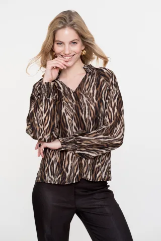 Geisha Fashion Women - Top animal camel/black - Gr. - M
