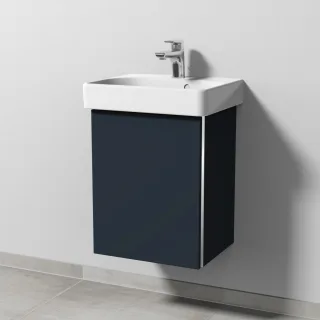 Sanipa 3way Waschtischunterbau zu Geberit Renova Plan Slim Waschtisch mit 4 Auszügen, Marine-Matt BP6681R
