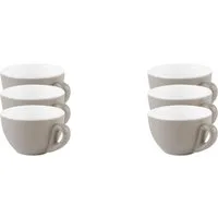 APS Tasse 6er Set Kaffeetassen -SNUG-, 6-tlg., Porzellan, für Heißgetränke aller Art geeignet