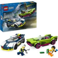 LEGO® Verfolgungsjagd mit Polizeiauto und Muscle Car (60415), LEGO City Konstruktionsspielsteine, (213 St), Made in Europe