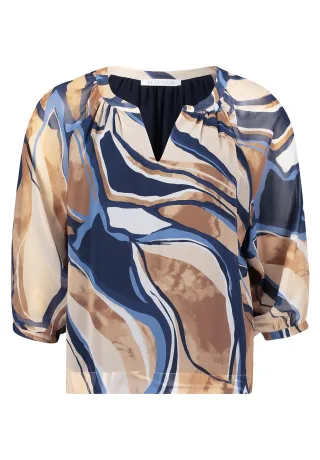 Betty & Co - Schlupfbluse nature/blue - Gr. - 42