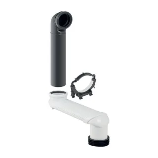 Geberit Monolith Versprungbogen 131088291 grau, Ø 90 mm, für Wand-WC