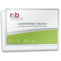 r&b Laminiersysteme Laminierfolie Laminierfolien für Kreditkarten (54 x 86 mm), 2 x 100 mic, glänzend, 100 µm, glänzend, 100 St., Glänzend, wasserdicht, reißfest, 54x86 mm, 2x100 µ
