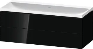 Duravit L-Cube c-shaped Set wandhängend Schwarz Hochglanz 1200x480x480 mm - LC6953N40400000 LC6953N40400000
