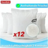 Floordirekt Luftentfeuchter-Nachfüllpack 12er Set – Raumentfeuchter Granulat gegen Feuchtigkeit, für gängige Luftentfeuchter Modelle, stromlos, Nachfüllbeutel für Raumentfeuchter - bis ca. 40 m²