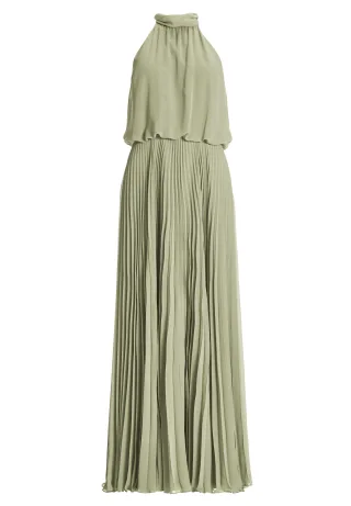 SWING - Abendkleid aus Chiffon mit Plisseerock khaki green - Gr. - 36