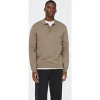 ONLY & SONS Polokragenpullover ONSLOUI REG 12 LS MEL POLO KNIT