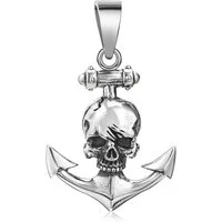 Materia Ankeranhänger mit einem Totenkopf antik Silber Herren KA-66, 925 Sterling Silber antik