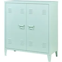 en.casa Aktenschrank »Oripää« mit 2 Türen Stahl 90x80x33 cm Pastellgrün
