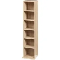 en.casa CD-Regal, »Tynset« 90x20x20 cm Standregal mit 6 Fächern Sonoma-Eichenoptik