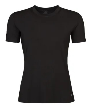 Damen Thermo-T-Shirt für den Winter | Wärmespeicher | Warmes Kurzarm-T-Shirt | Fleece gefüttertes Baselayer-Top - Schwarz