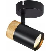 Nettlife Deckenstrahler 2/3/4 Flammig Holz GU10 Deckenlampe Schwarz, Schwenkbar 330°, LED wechselbar, Flur Garage Wohnzimmer Schlafzimmer Küche