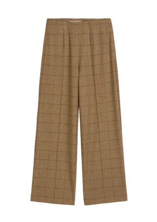 Marc OPolo Casual - Gemusterte Culotte regular aus softem Flanell braun - Gr. - 42