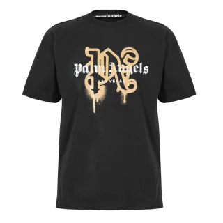 Palm Angels - "Las Vegas" T-Shirt für Herren/Damen Unisex (Schwarz/Gold)