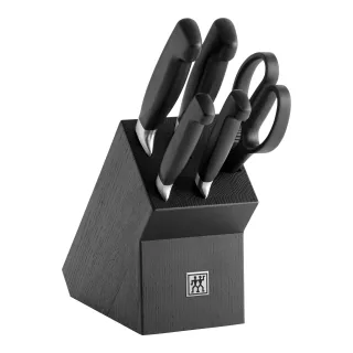 ZWILLING VIER STERNE 6-tlg, Messerblockset, Schwarz