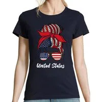 Youth Designz Print-Shirt USA Flagge Damen T-Shirt mit lustigen Logo für Damen
