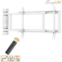 EasyLife TV-Wandhalterung TV Wandhalterung elektrisch schwenkbar, 32-75", VESA 600x400 (weiß), (bis 75 Zoll)