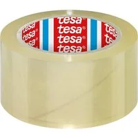 tesa Paket-Klebeband 64014 Packband 45 µ, (66m:50mm) braun oder transparent (transparent)