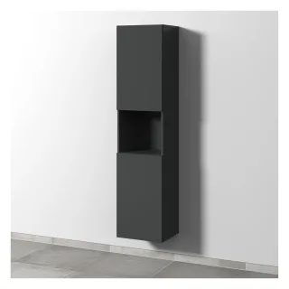 Sanipa 3way Hochschrank mit 2 Türen und 1 offenem Fach, Anthrazit-Matt SM11622