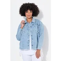 Angel of Style Sommerjacke Jeansjacke oversized destroyed Rückendruck