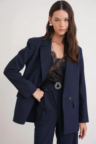 Langärmeliger Knopfblazer