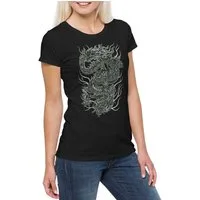 Urban Backwoods Print-Shirt Chinese Tattoo Dragon III Damen T-Shirt China Drache Art Asien Asia (1-tlg) Oldschool Studio Rockabilly Ink