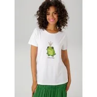 Aniston CASUAL T-Shirt mit Frosch und glitzernder Krone bedruckt