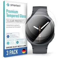 smartect Displayschutzglas Schutzglas Panzerfolie Klar für Galaxy Watch 8 44mm, Set, 3 Stück, Schutzfolie Glasschutz Bildschirm