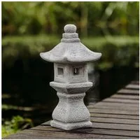 gartendekoparadies.de Gartenfigur Japanische Tachi-Gata Steinlaterne, H. 37 cm, 7 kg, Frostsicher