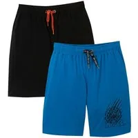 bonprix Bermudas (Packung, 2-tlg) aus Baumwolle, mit Kordelzug, lockere Passform