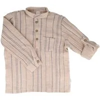 MAXIMO T-Shirt GOTS MINI BOY-Hemd, langer Arm Musselin (1-tlg)