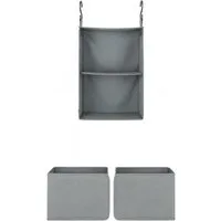 genialo Hängeregal Kleiderschrank Organizer mit 2 Boxen, 2 Fächer, für Schrank/Waschküche
