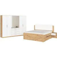 rauch Schlafzimmer-Set Komplettschlafzimmer Stauraumbett Liegefläche 180x200 MADE IN GERMANY, (Set, 4-tlg., Schrank B/H/T: 271/210/54 cm, Nachttische und Schrank inkl. SOFT-CLOSE), Schrank mit 5 Schubladen, Bettanlage mit 8 Schubladen MADE IN GERMANY