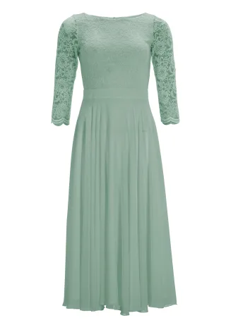 SWING - Cocktailkleid aus Spitze und Chiffon soft green