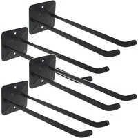Maclean Wandhalterung MC-436 Wandhaken für Reifen, Räder & Garage, (4-tlg., Stahlhaken bis 70 kg für Fahrradreifen, Leiter)